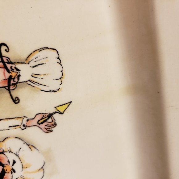 HD Designs Le Chef Square Luncheon / Salad Deep Dish Whimsical Chefs ~ 2 AVAIL - Picture 4 of 11